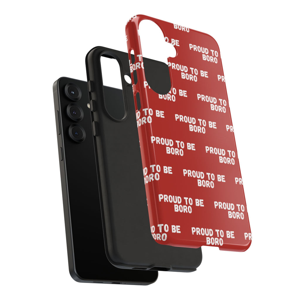 "PROUD TO BE BORO" Phone Case — Red Pattern Tough Case