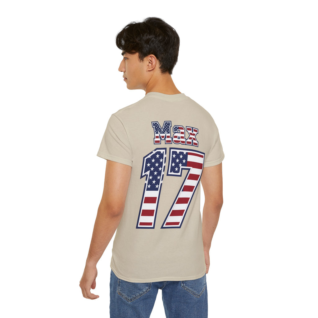 Max Arfsten Number 17 USA Flag Shirt for the BORO 'back print only'