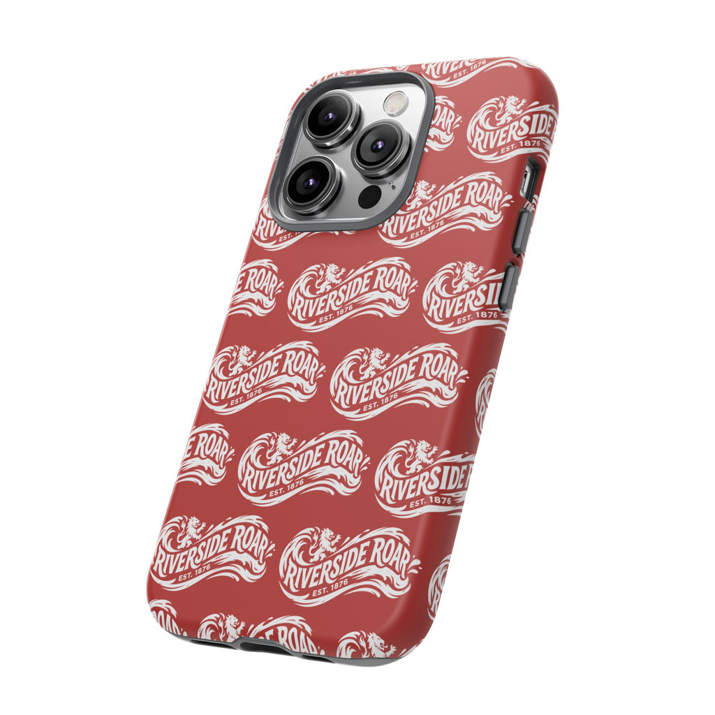 Riverside Roar Patterned Tough Case (White on Red) iPhone & Samsung