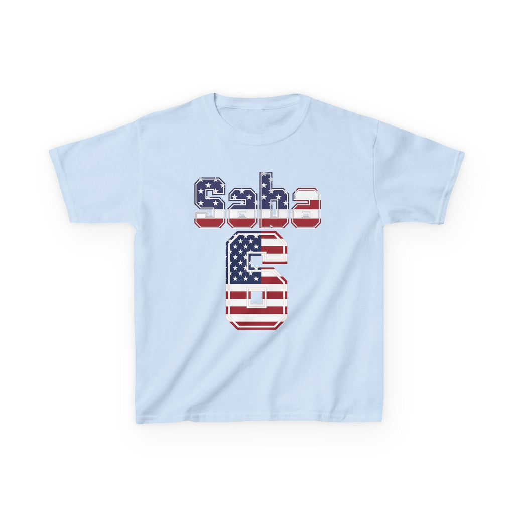 Kids Shirt 'Saba 6' American Flag BORO Shirt, Sabastian Berhalter is our Number 6 'Front print'