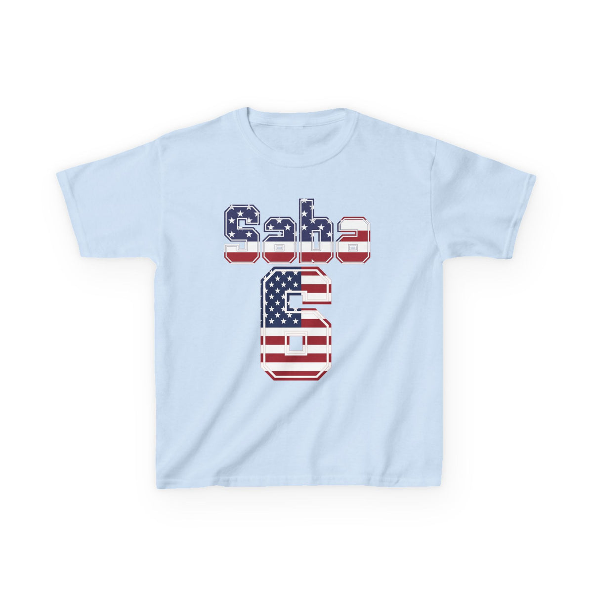 Kids Shirt 'Saba 6' American Flag BORO Shirt, Sabastian Berhalter is our Number 6 'Front print'