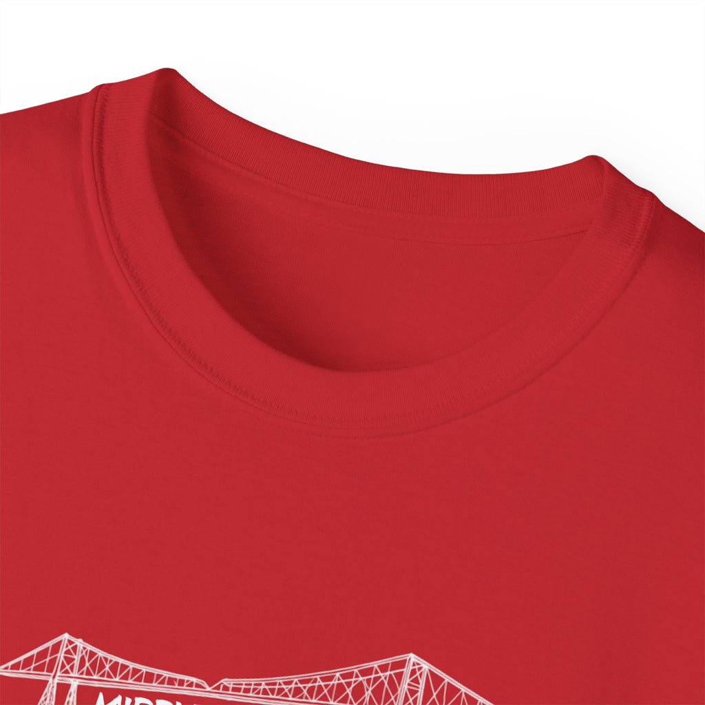 Transporter Bridge Sketch T‑Shirt — Minimalist Hand‑Drawn Middlesbrough Bridge Design