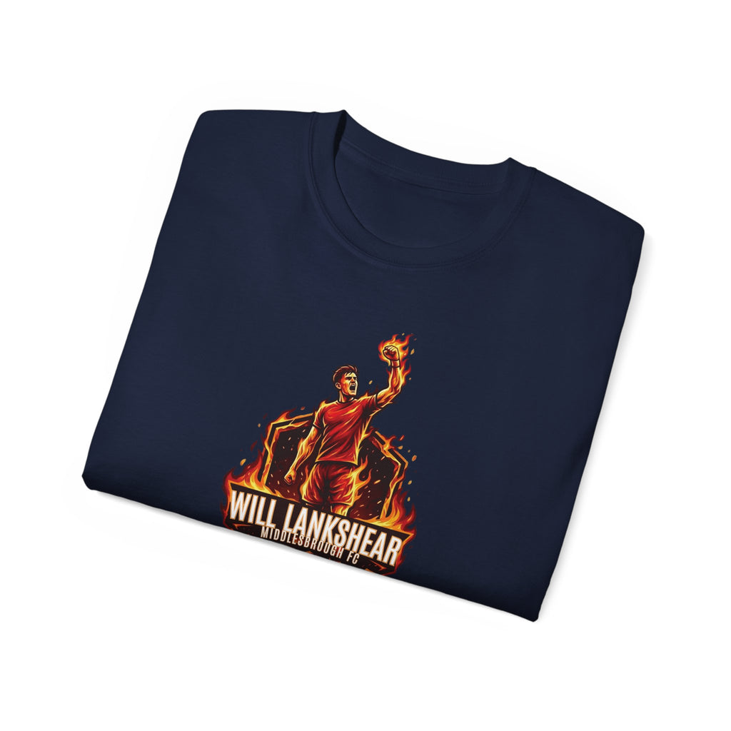 Adult T-Shirt — "Will Lankshear" On Fire Tee Boro, Middlesbroughfc