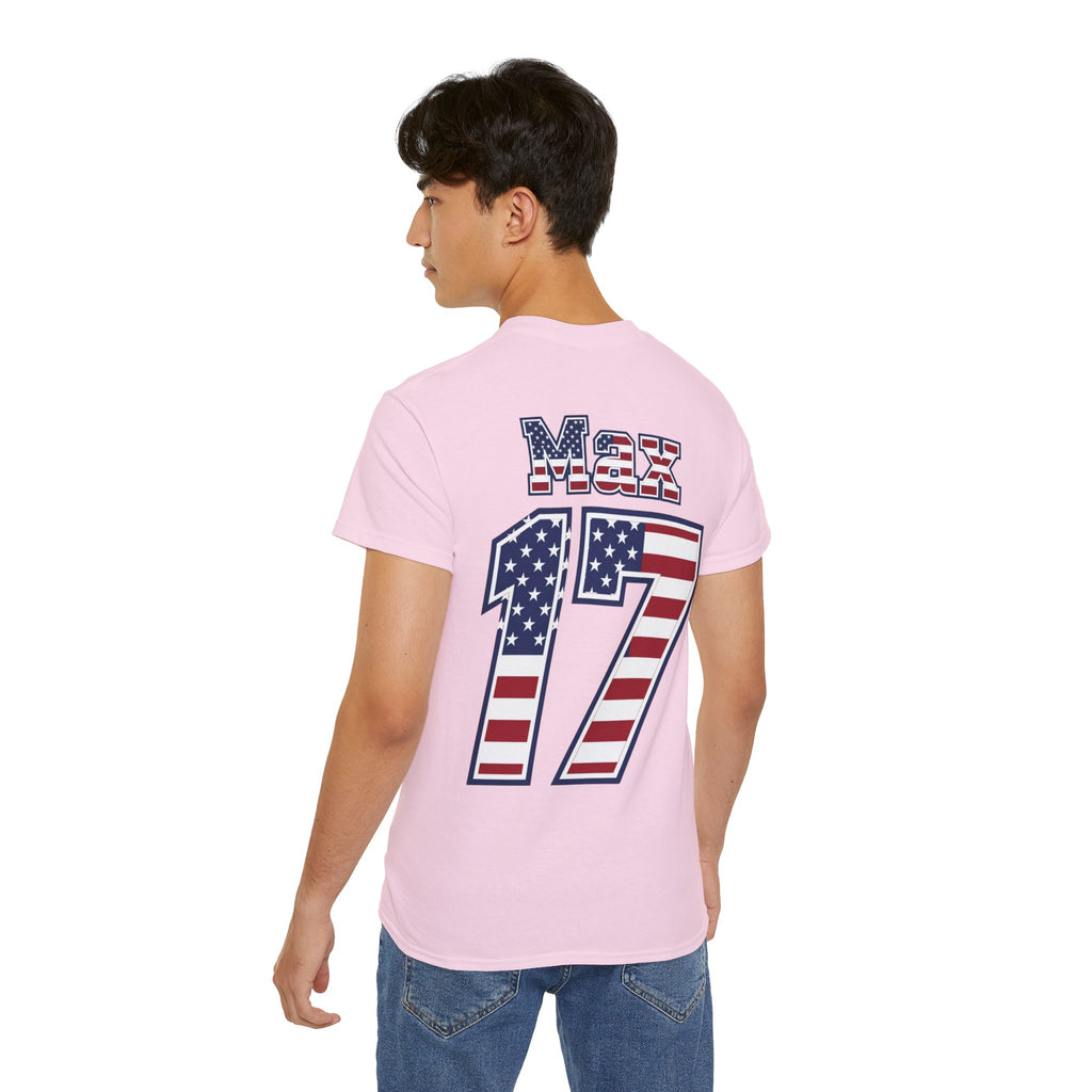 Max Arfsten Number 17 USA Flag Shirt for the BORO 'back print only'