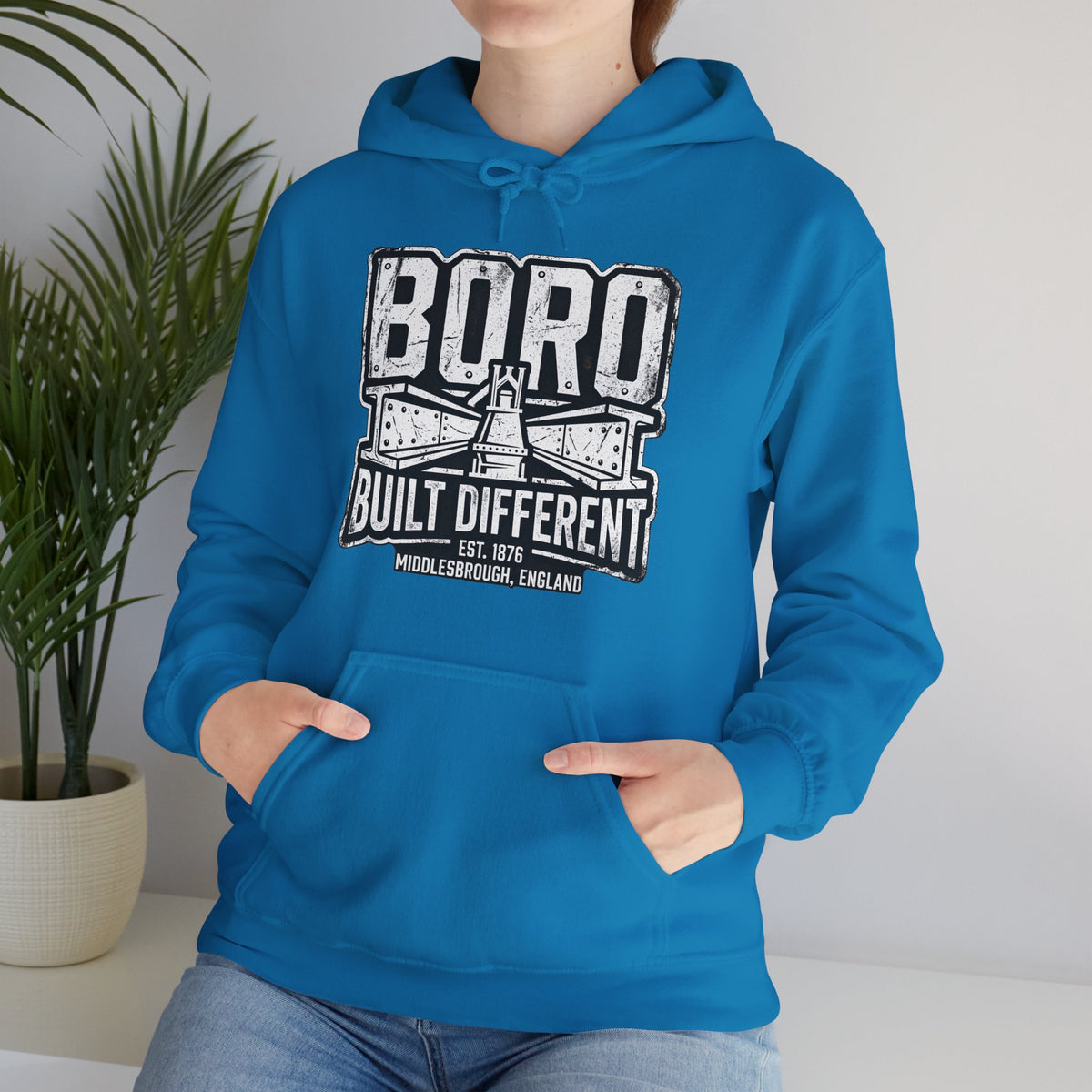 Boro Built Different Hoodie — Middlesbrough Proud Graphic Sweatshirt 'front print'
