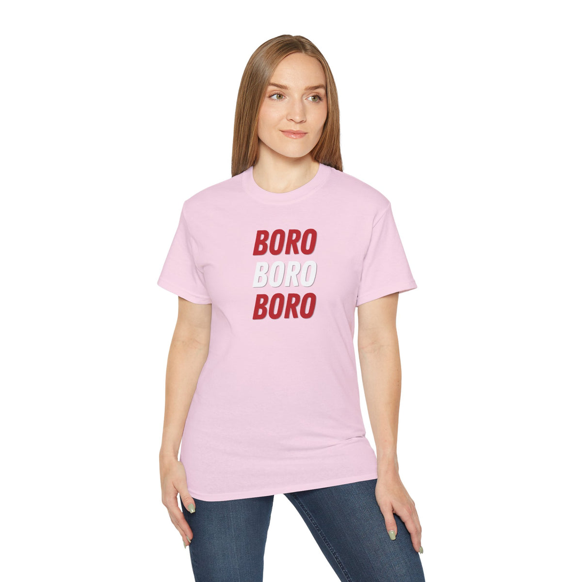 Boro Boro Boro Graphic Tee — Retro Red Logo Cotton T-Shirt