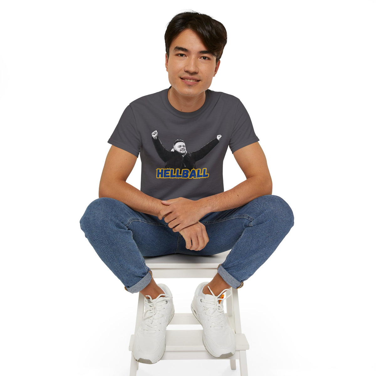 Hellball T‑Shirt — Retro Gaffer Graphic Tee, in Kim we trust