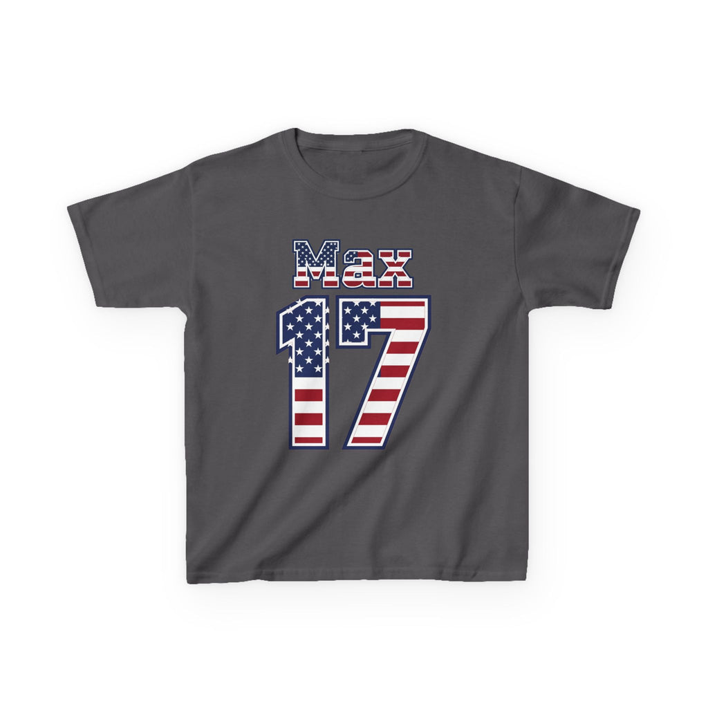 Kids Shirt 'Max 17' American Flag BORO Shirt, Max Arfsten is our Number 17 'Front print'