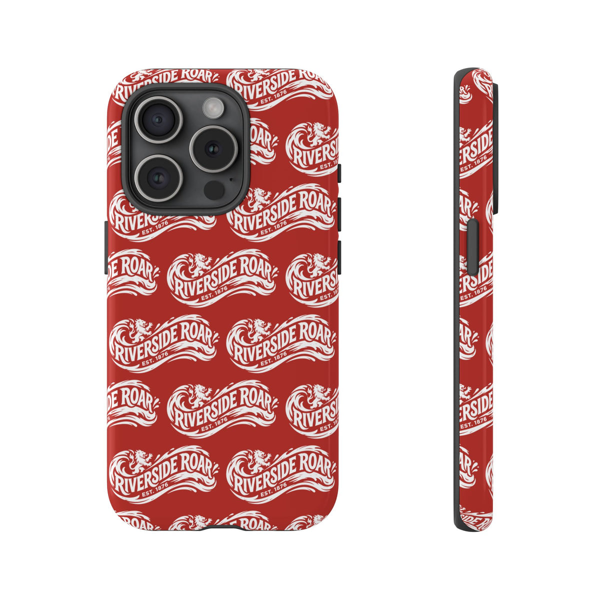 Riverside Roar Patterned Tough Case (White on Red) iPhone & Samsung