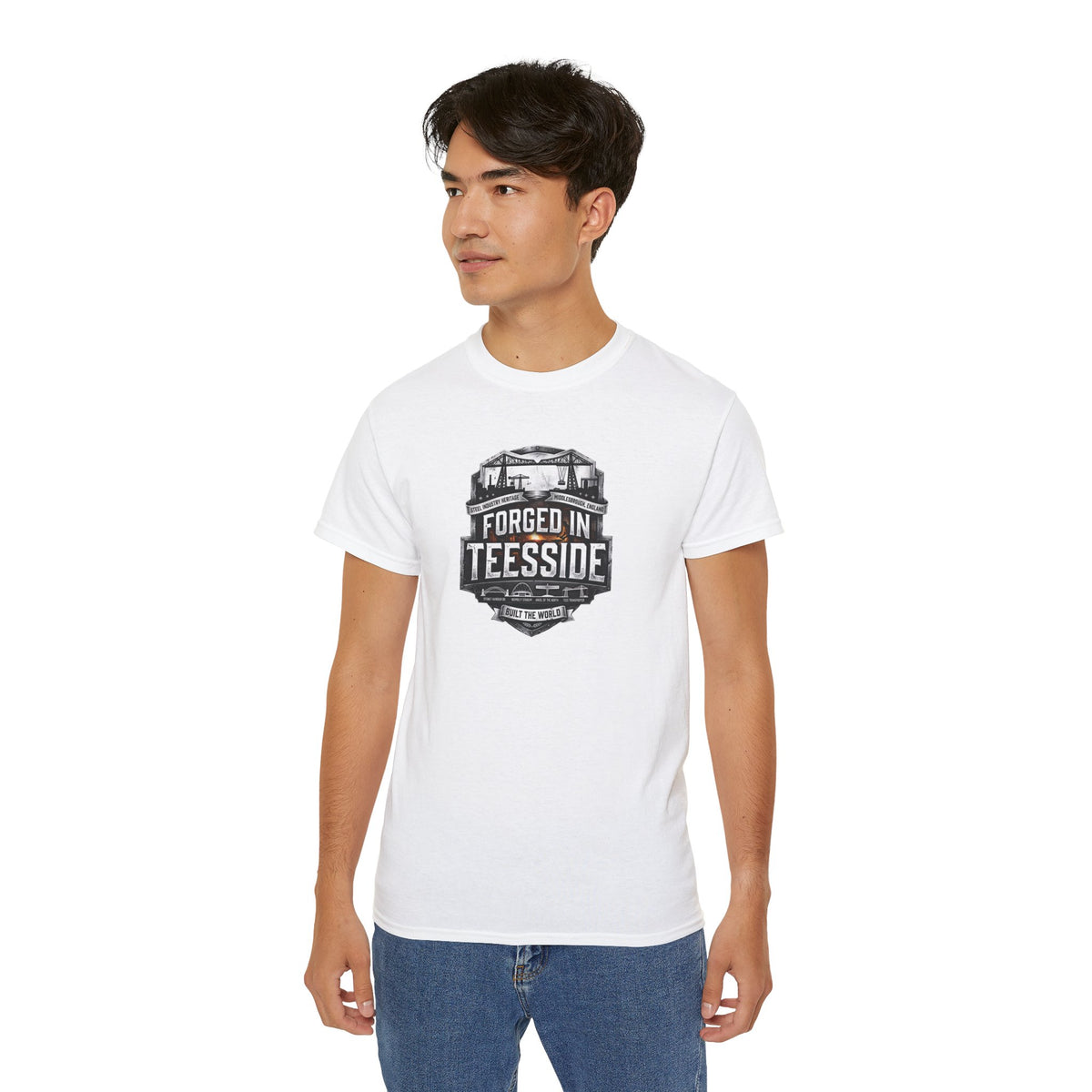 Forged in Teesside Graphic Tee, Industrial England T‑Shirt, Teesside Built The World, British Steel