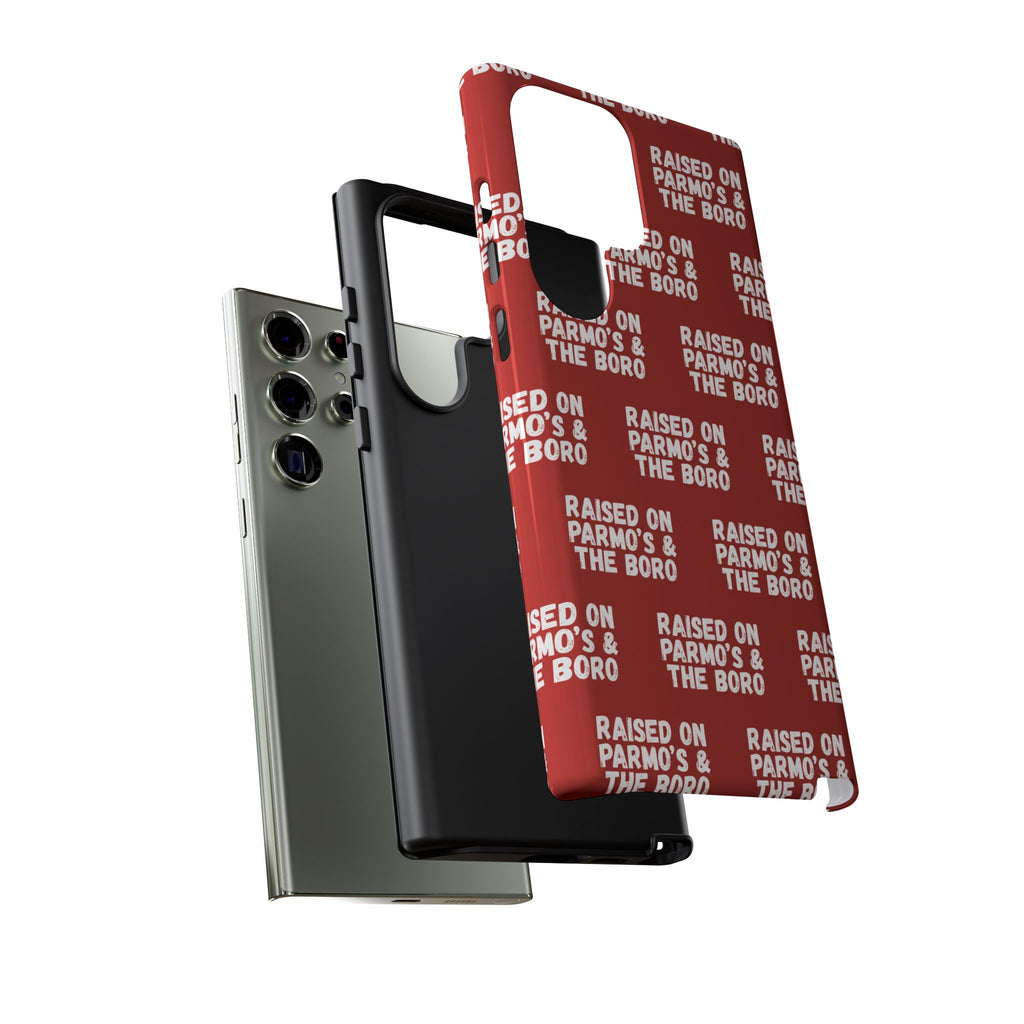 "RAISED ON PARMO'S AND THE BORO" Phone Case — Red Pattern Tough Case