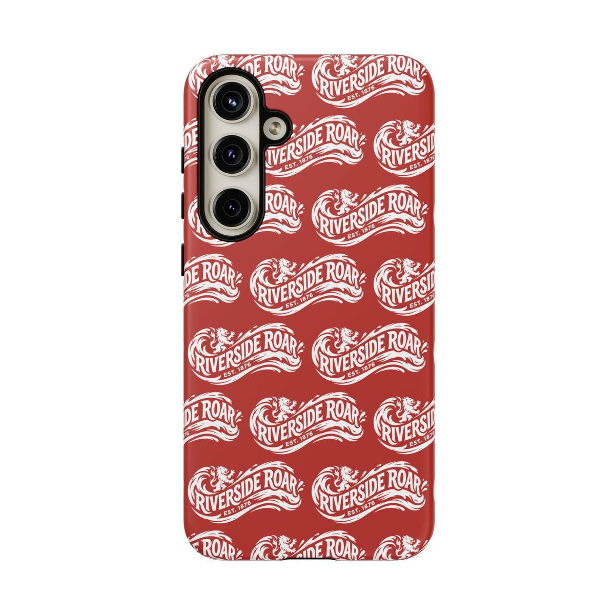 Riverside Roar Patterned Tough Case (White on Red) iPhone & Samsung