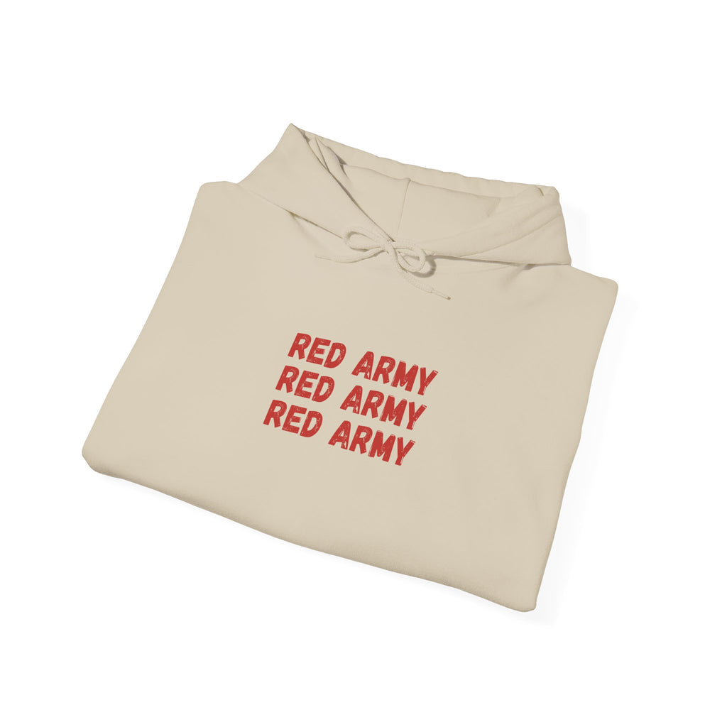 Red Army Repeating Text Hoodie — #UTB BORO STYLE 'front print only'