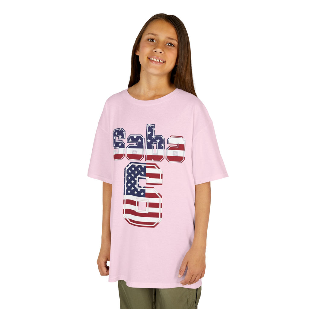 Kids Shirt 'Saba 6' American Flag BORO Shirt, Sabastian Berhalter is our Number 6 'Front print'