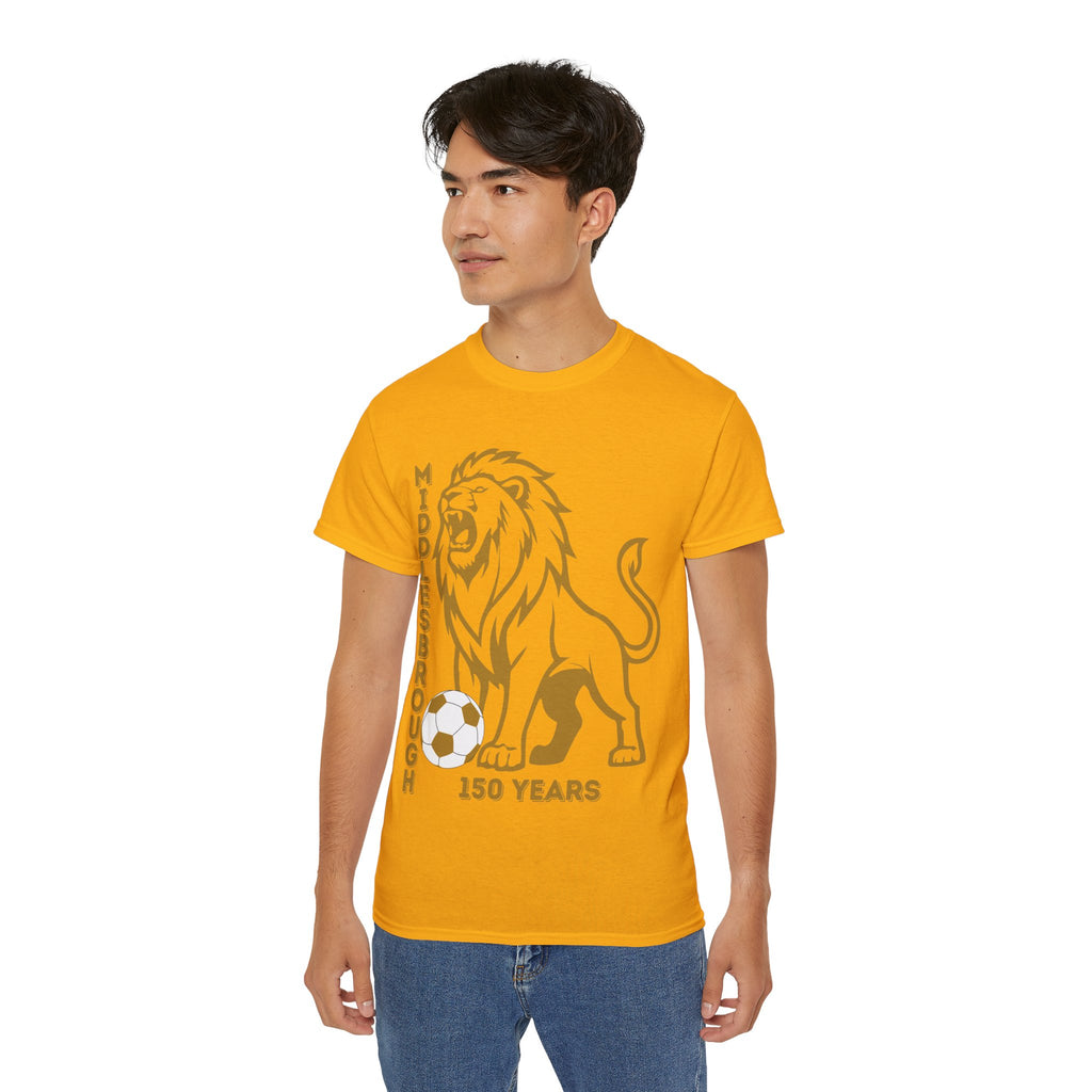 GOLD Middlesbrough 150 Years Lion Football T-Shirt