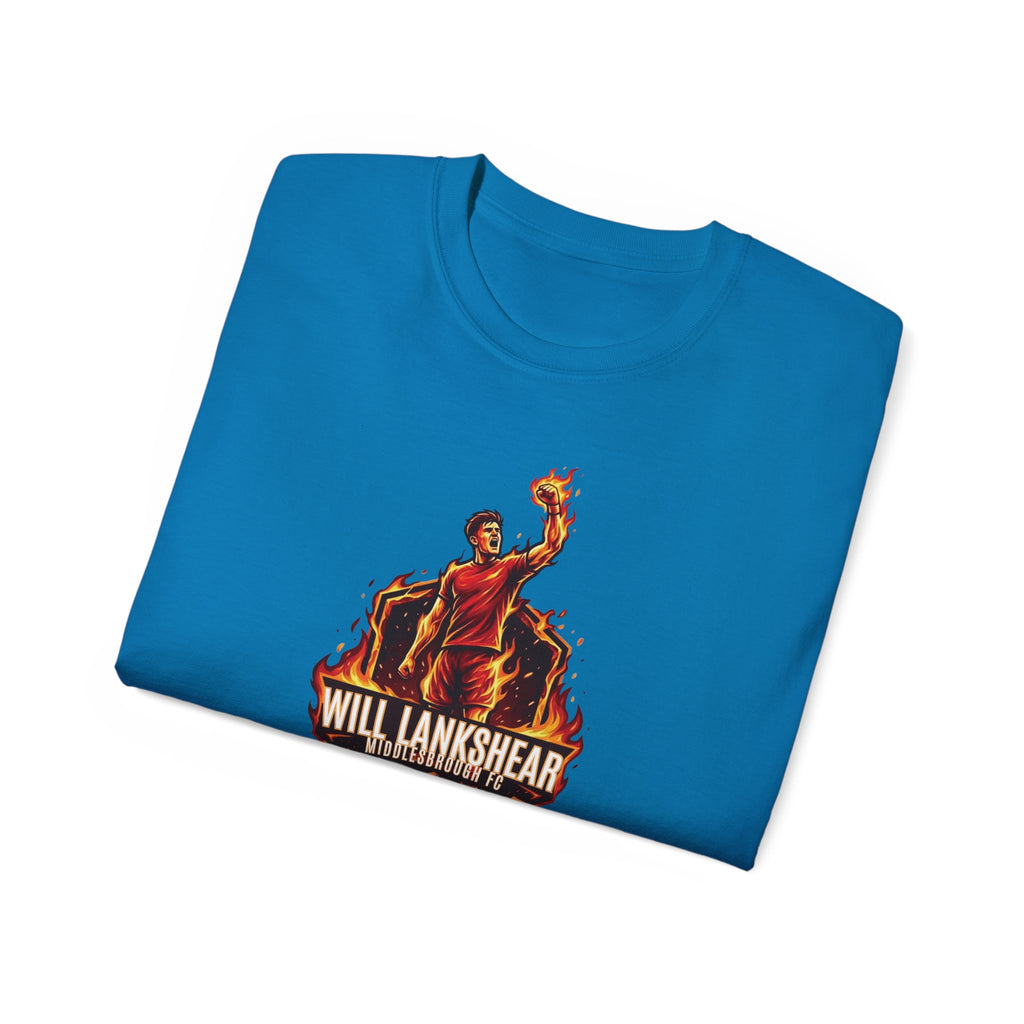 Adult T-Shirt — "Will Lankshear" On Fire Tee Boro, Middlesbroughfc