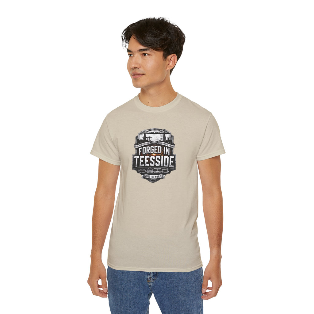 Forged in Teesside Graphic Tee, Industrial England T‑Shirt, Teesside Built The World, British Steel