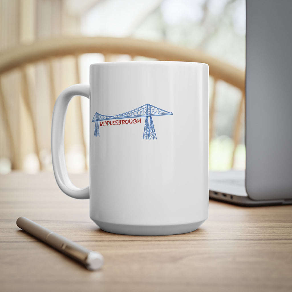 Middlesbrough Transporter Bridge Ceramic Coffee Mug — 11oz & 15oz Souvenir