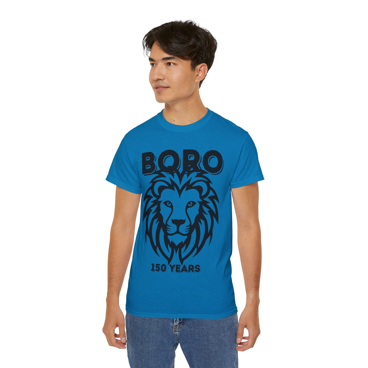LARGE Black/Red Lion Mascot Tee – BORO 150 Years Commemorative T-Shirt