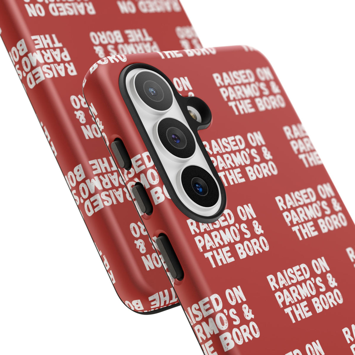 "RAISED ON PARMO'S AND THE BORO" Phone Case — Red Pattern Tough Case