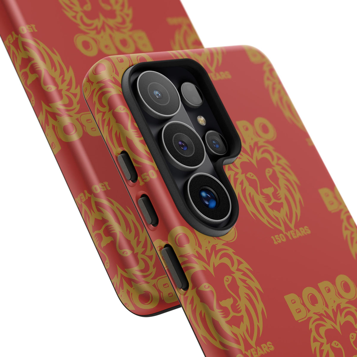 BORO Gold on red Lion Head Phone Case — Red 150 years Pattern Protective Case