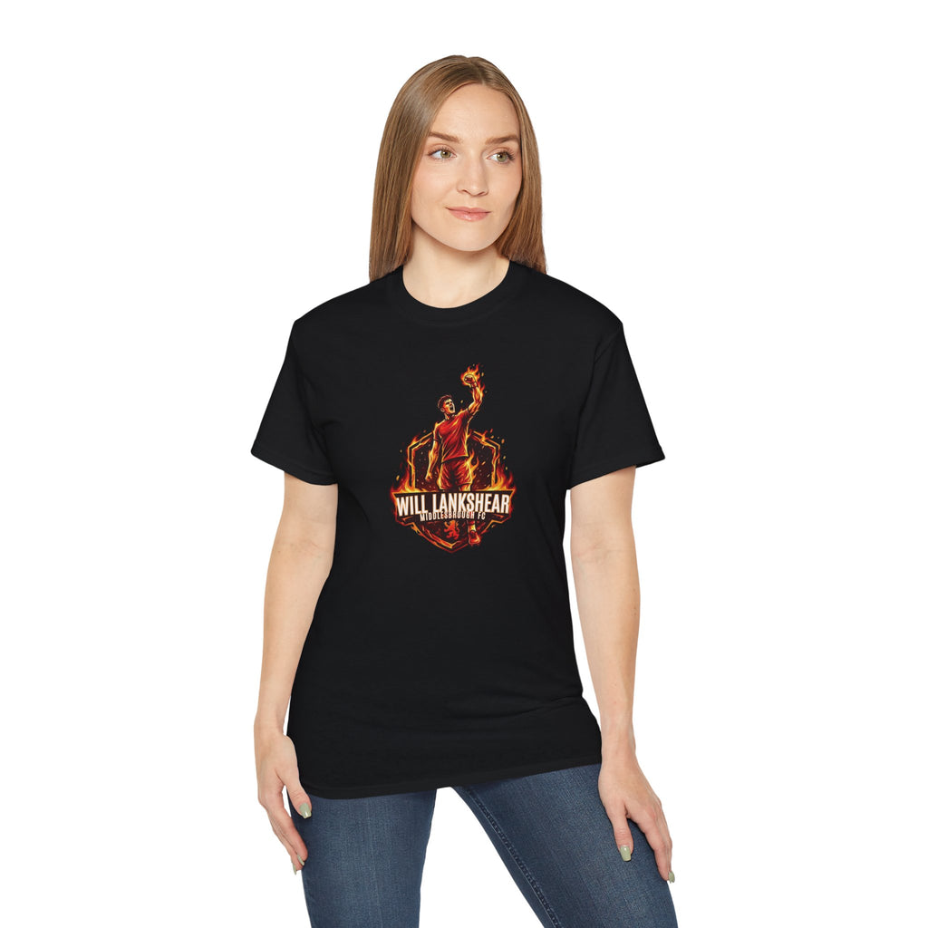 Adult T-Shirt — "Will Lankshear" On Fire Tee Boro, Middlesbroughfc