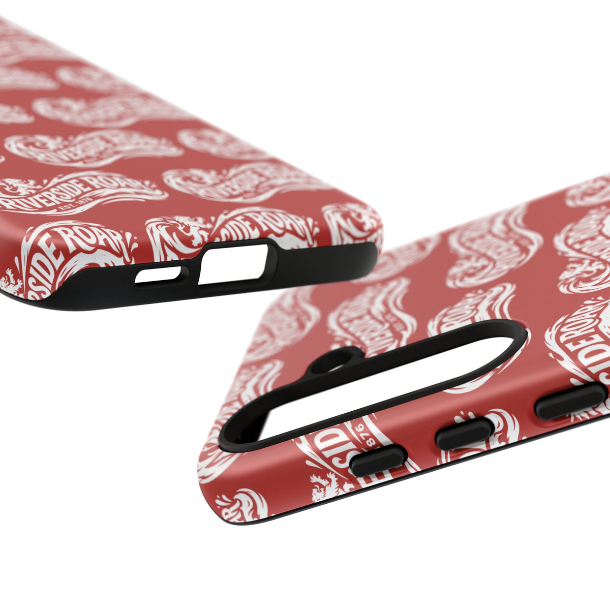 Riverside Roar Patterned Tough Case (White on Red) iPhone & Samsung