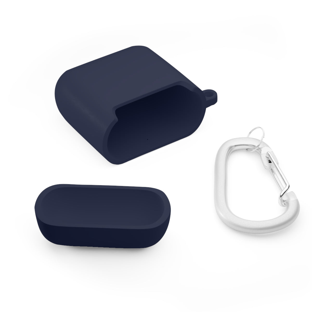 BORO Collegiate AirPods Case Cover — Black Silicone with Carabiner