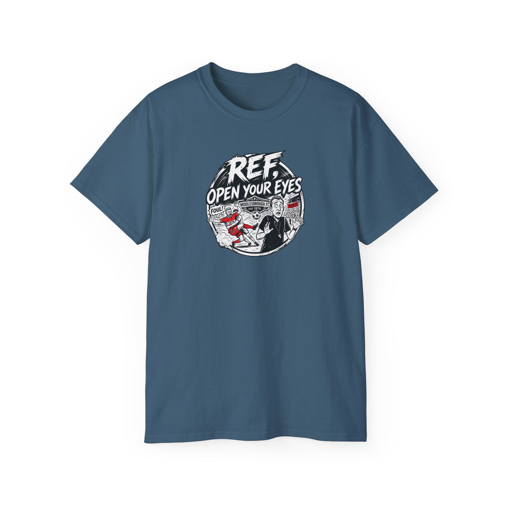 BORO T-Shirt — “Ref: Open Your Eyes” Graphic Tee (Comic-book Style Humour)