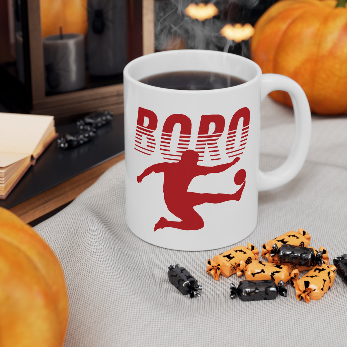 BORO Football Mug — Ceramic Coffee Cup (11oz & 15oz)