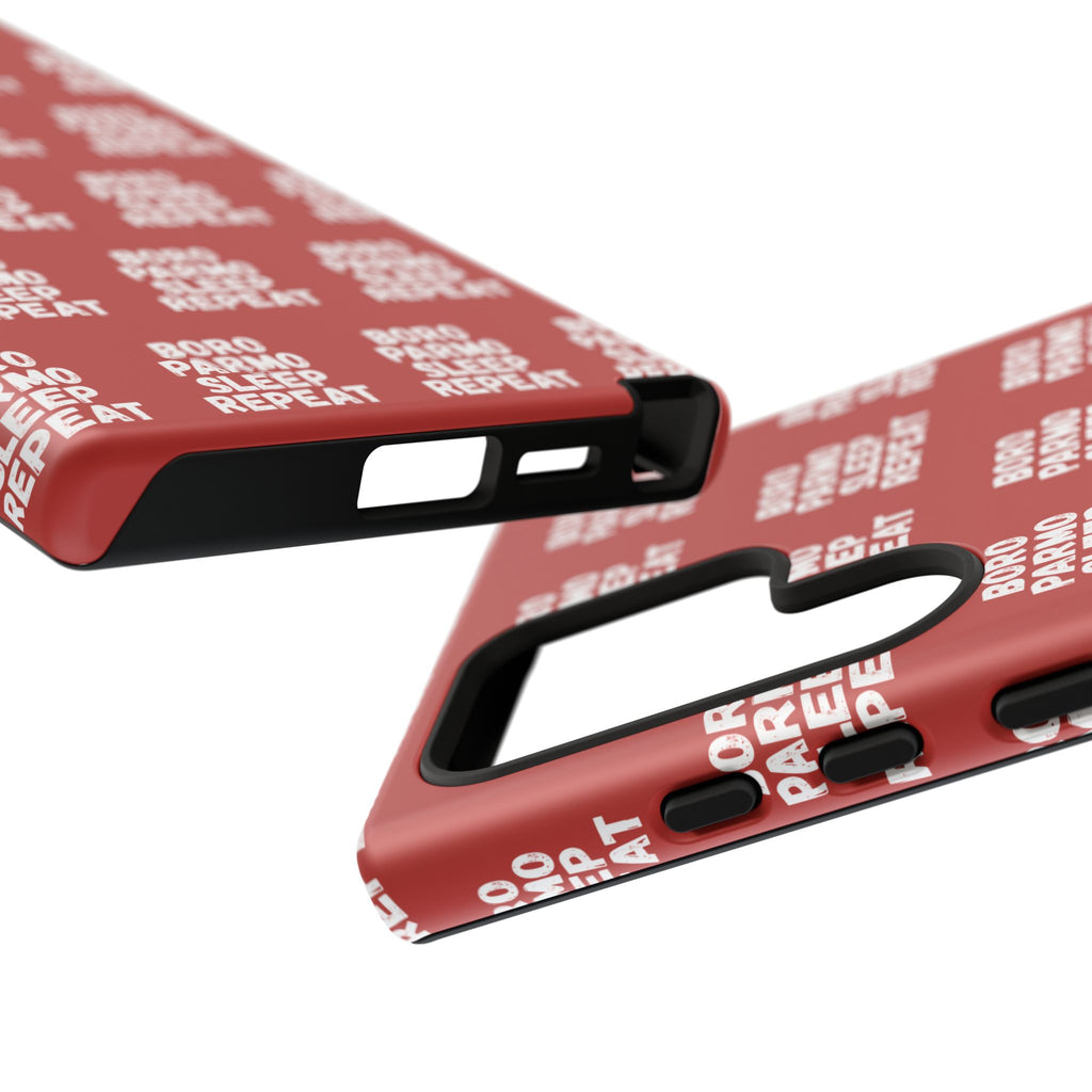"BORO PARMO SLEEP REPEAT" Phone Case — Red Pattern Tough Case