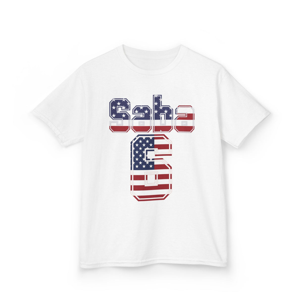 Kids Shirt 'Saba 6' American Flag BORO Shirt, Sabastian Berhalter is our Number 6 'Front print'