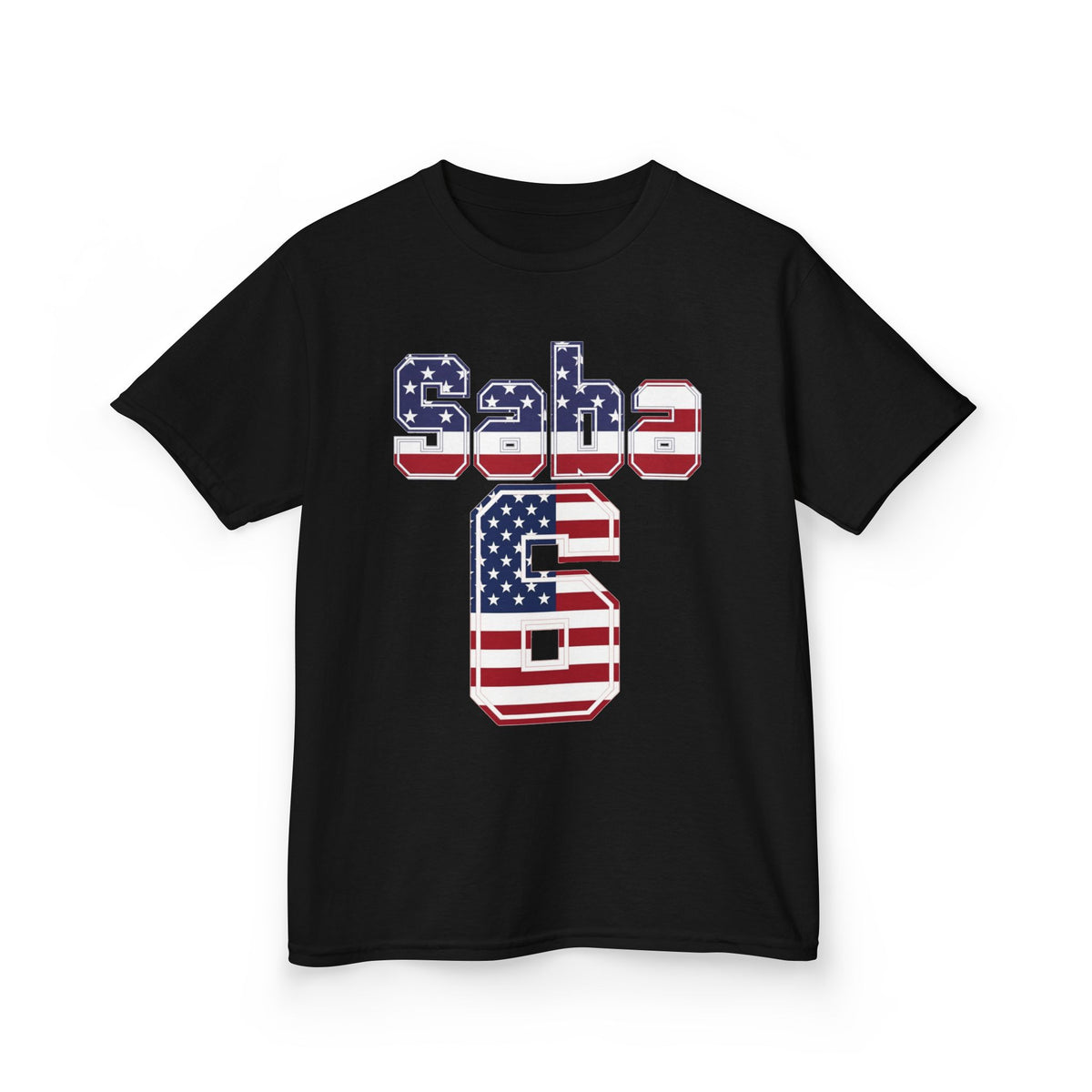 Kids Shirt 'Saba 6' American Flag BORO Shirt, Sabastian Berhalter is our Number 6 'Front print'
