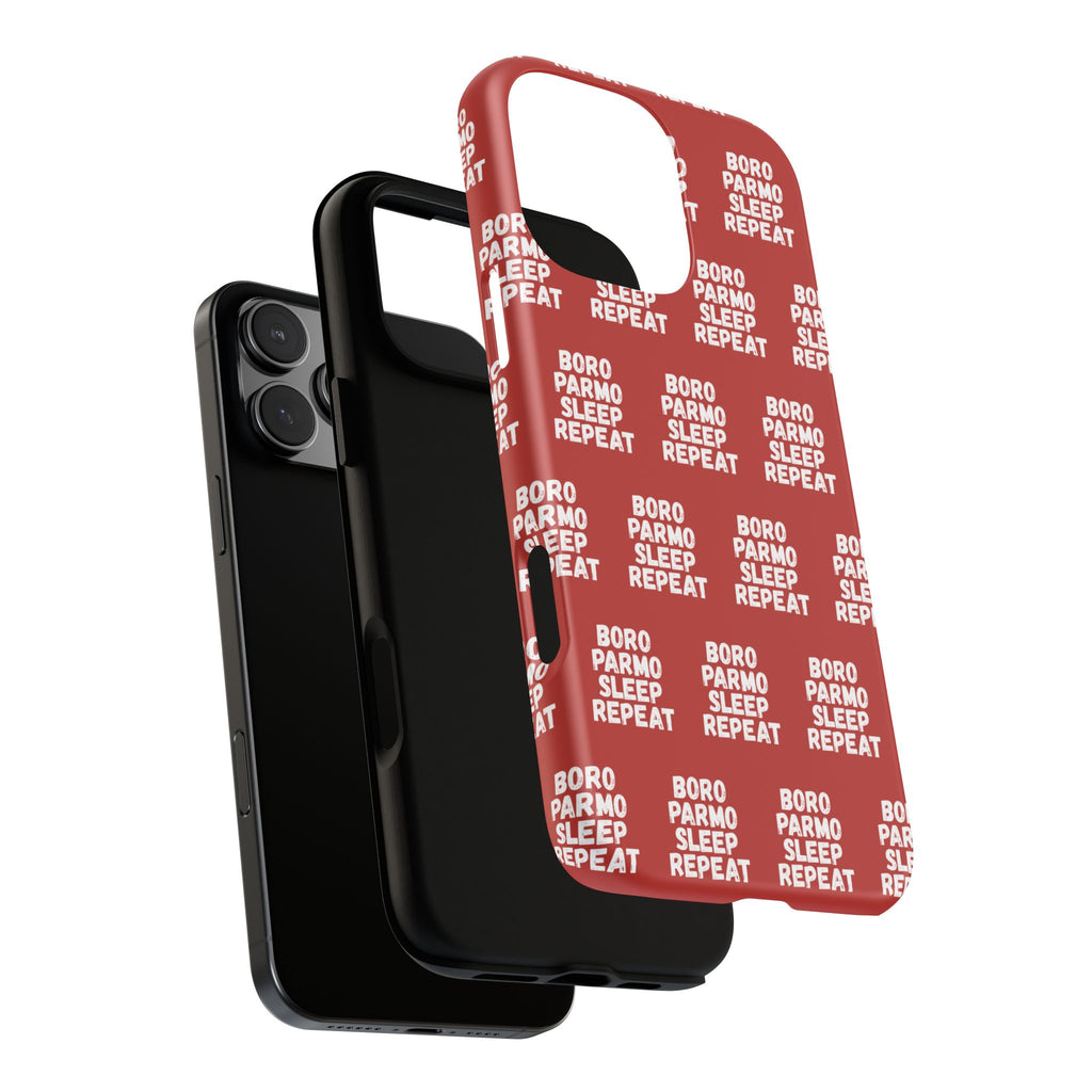"BORO PARMO SLEEP REPEAT" Phone Case — Red Pattern Tough Case