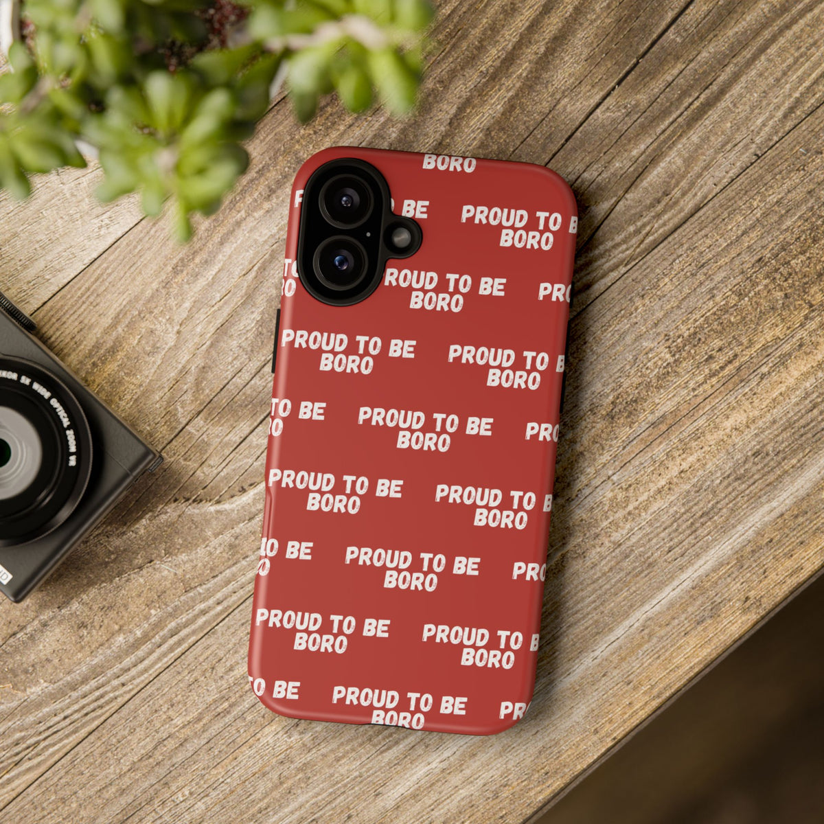 "PROUD TO BE BORO" Phone Case — Red Pattern Tough Case