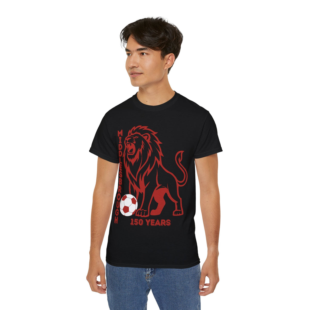Black/Red Middlesbrough 150 Years Lion Football T-Shirt