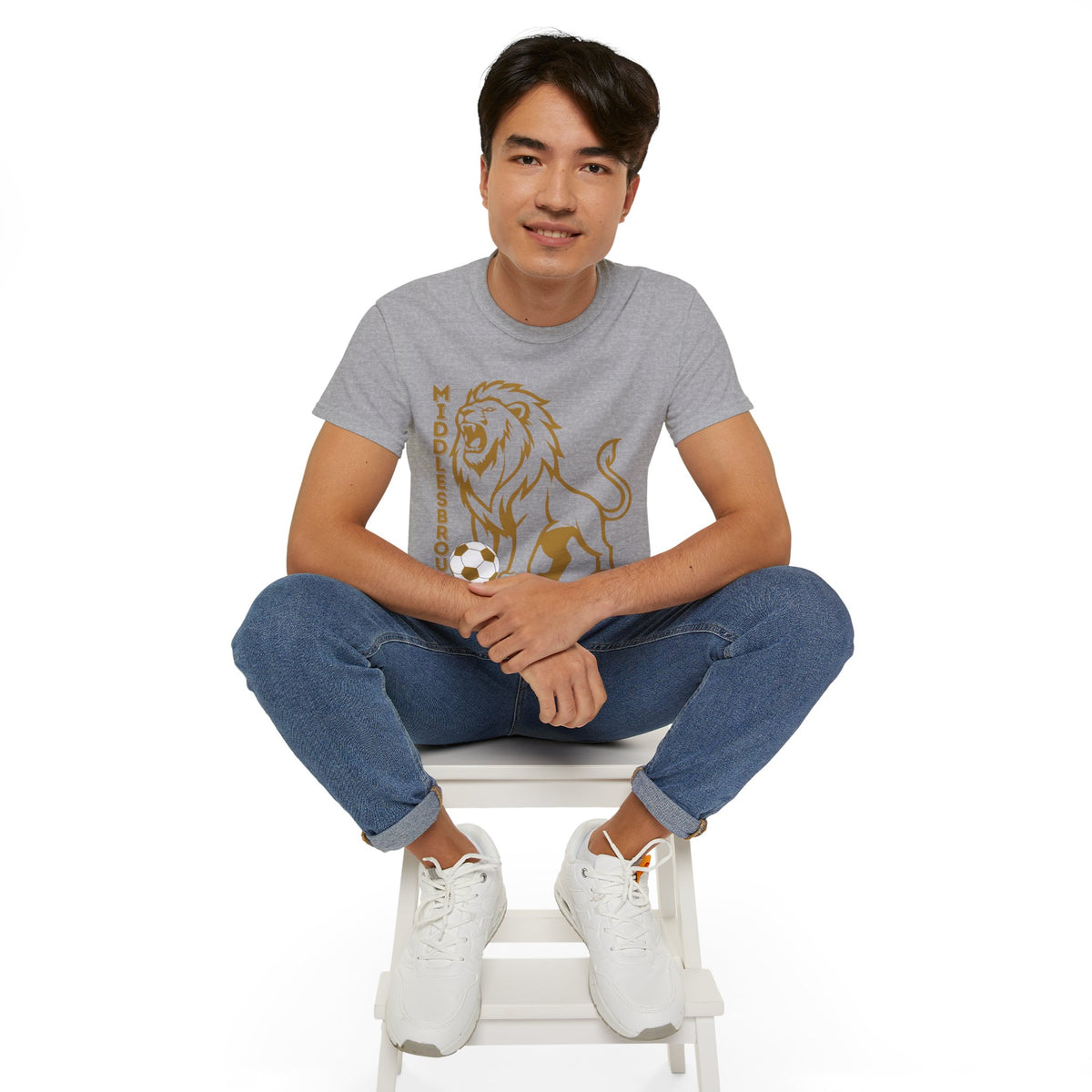 GOLD Middlesbrough 150 Years Lion Football T-Shirt