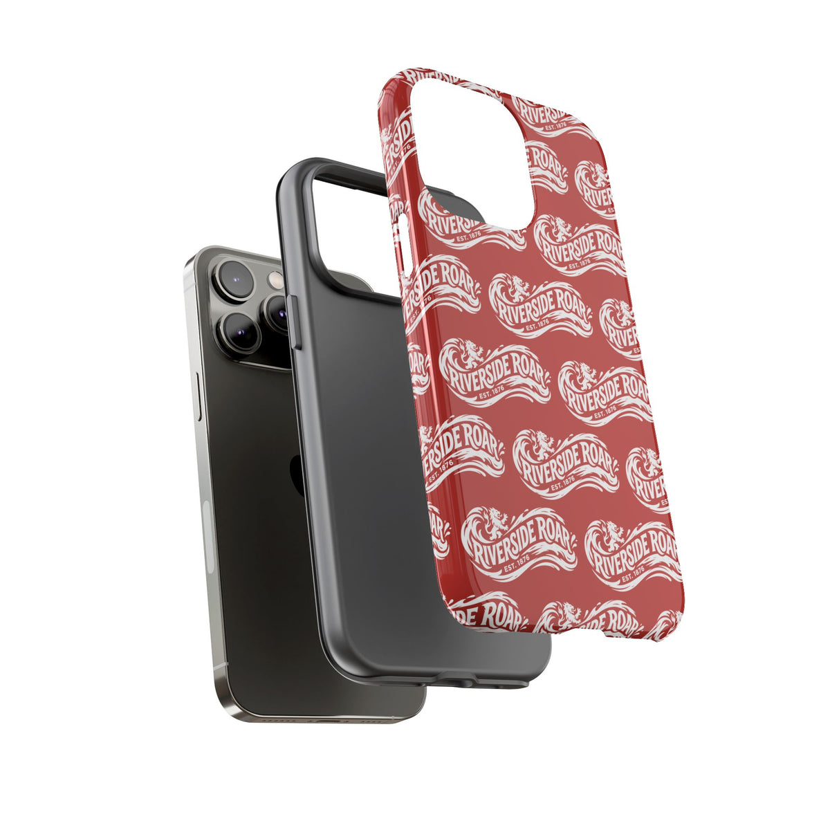 Riverside Roar Patterned Tough Case (White on Red) iPhone & Samsung