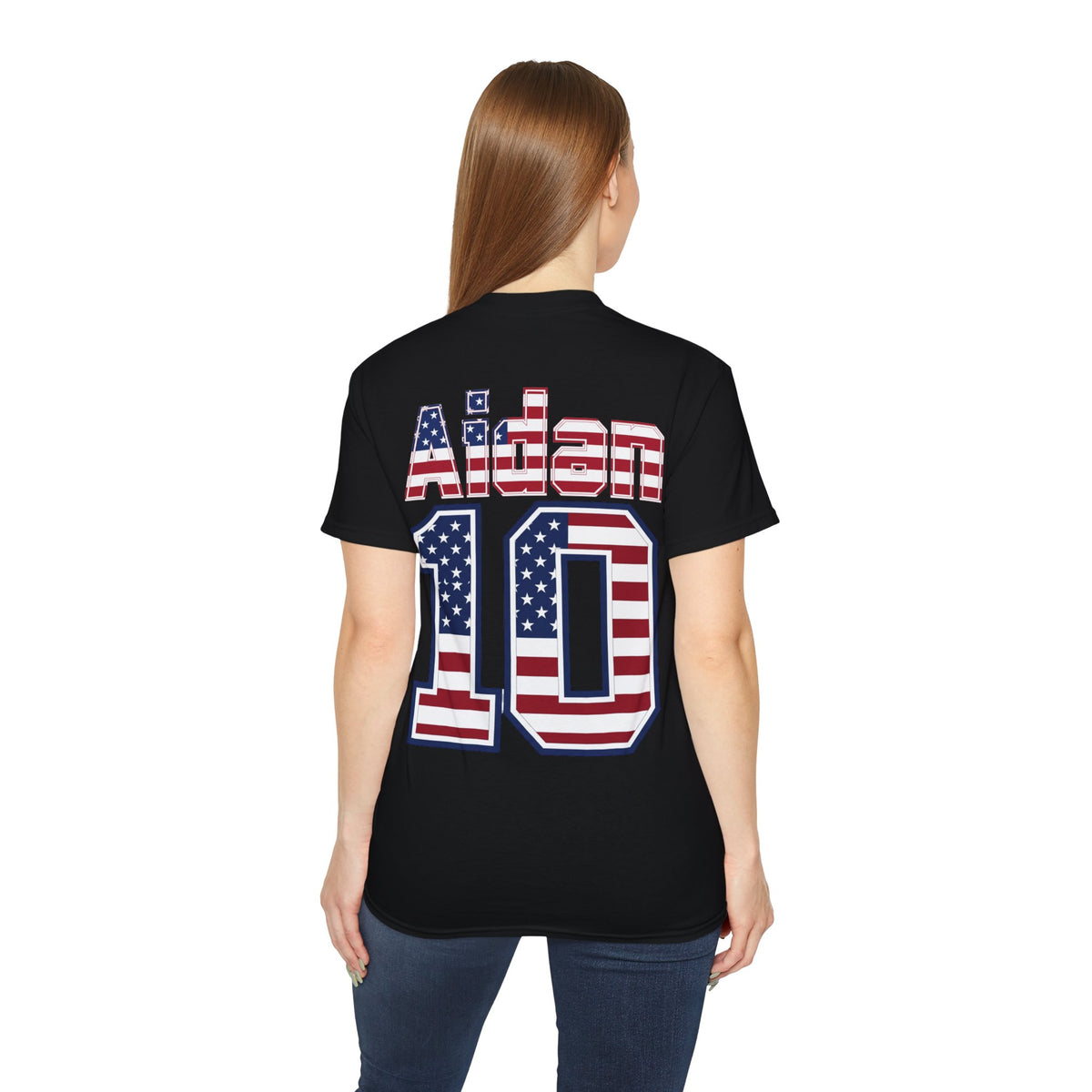 Aidan Morris Number 10 USA Flag Shirt for the BORO 'back print only'