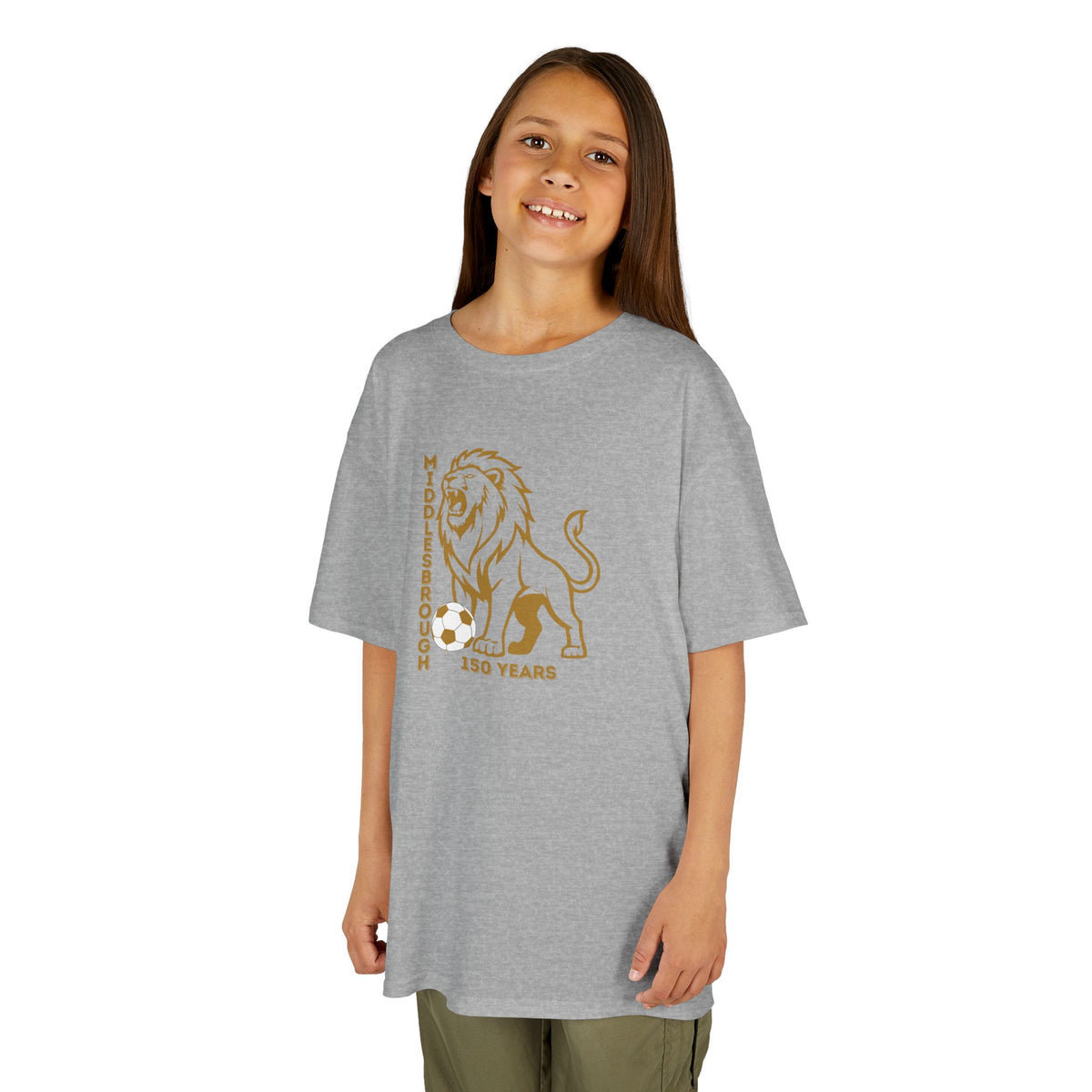 Kids Middlesbrough Lion Graphic Tee — "150 Years" Anniversary Shirt