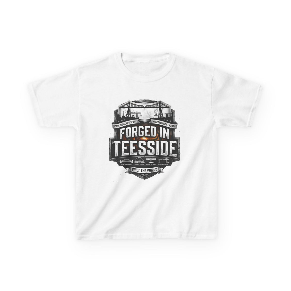 Kids Tee — "Forged in Teesside" BORO Industrial Shirt