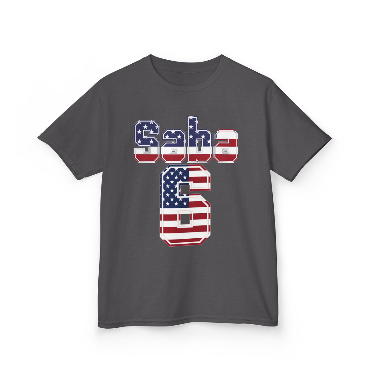 Kids Shirt 'Saba 6' American Flag BORO Shirt, Sabastian Berhalter is our Number 6 'Front print'