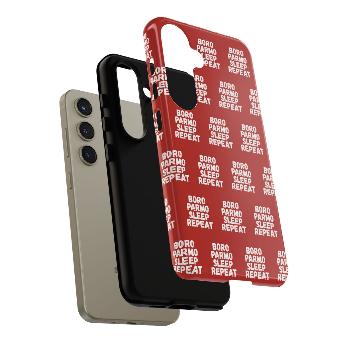 "BORO PARMO SLEEP REPEAT" Phone Case — Red Pattern Tough Case