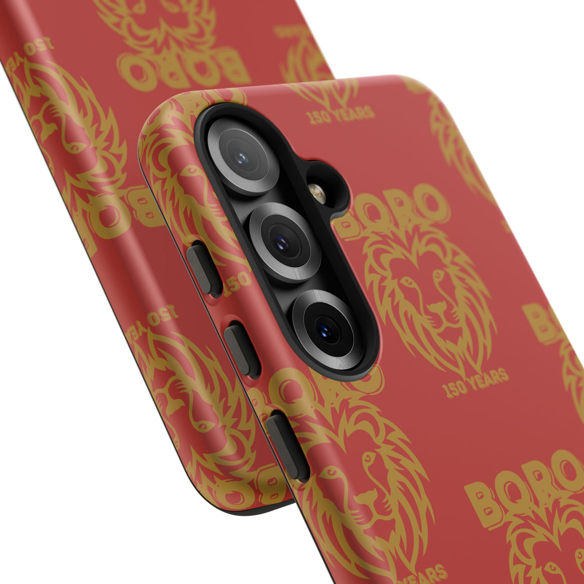 BORO Gold on red Lion Head Phone Case — Red 150 years Pattern Protective Case
