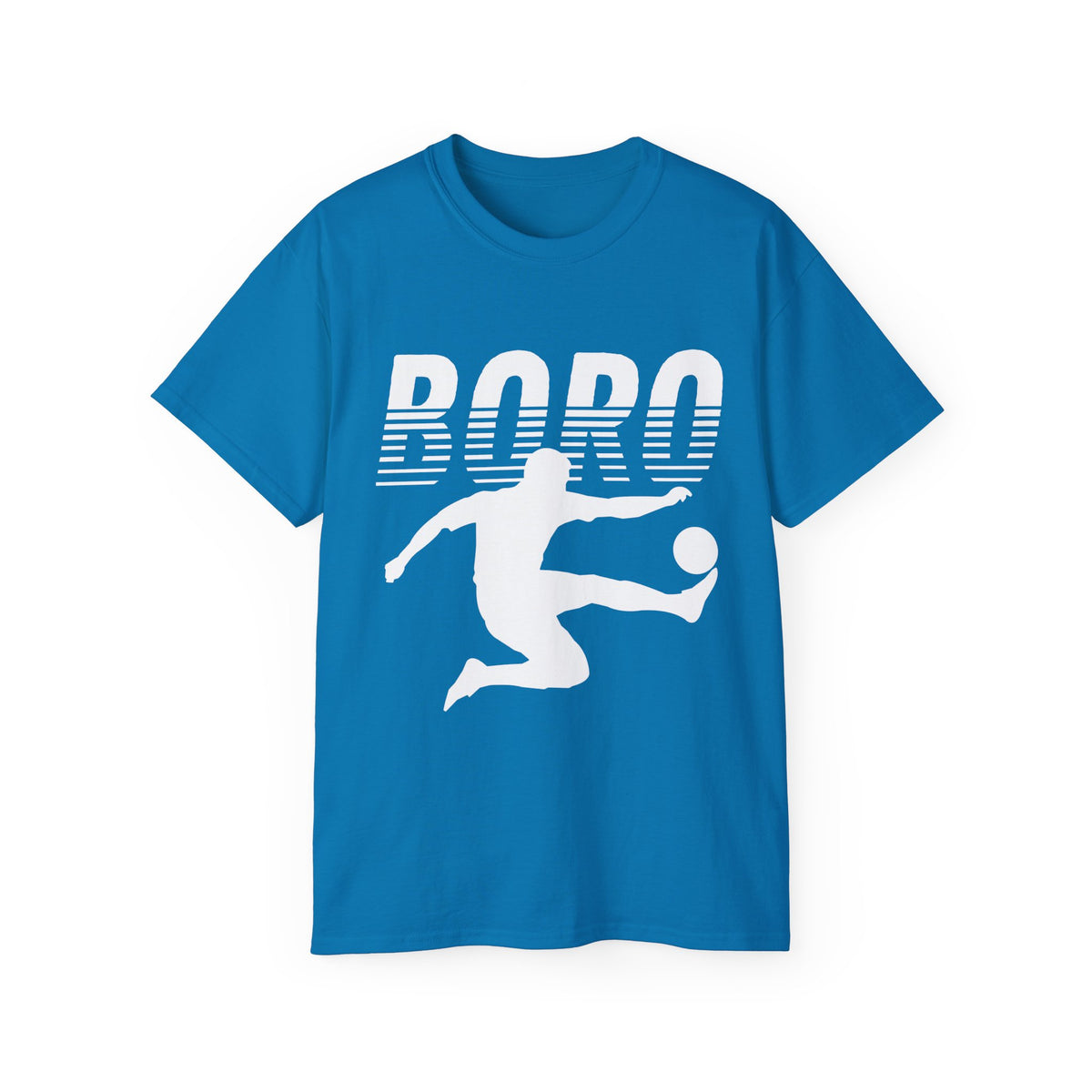 Boro Fade Footballer Tee — Silhouette Kicker Football Fan Shirt