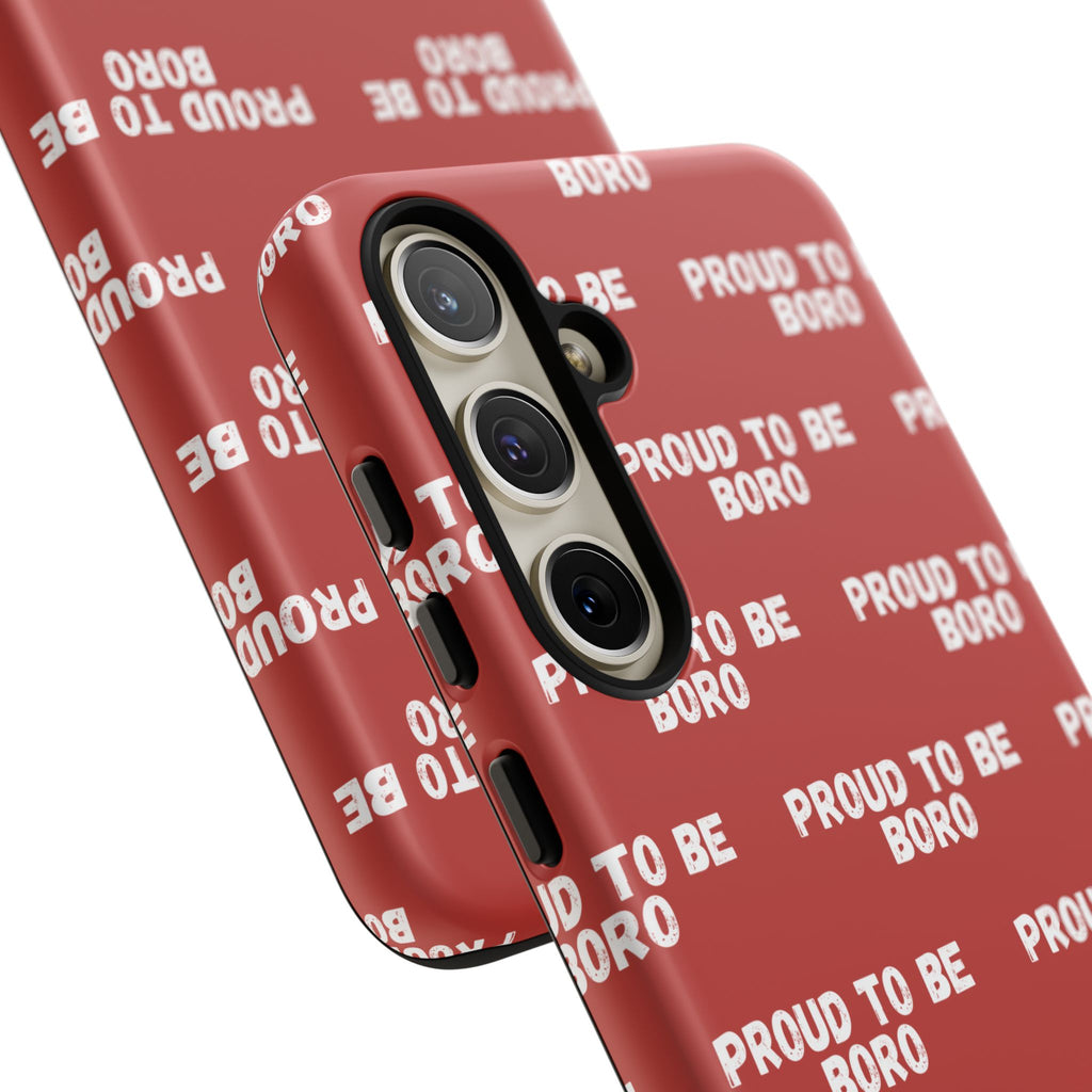 "PROUD TO BE BORO" Phone Case — Red Pattern Tough Case