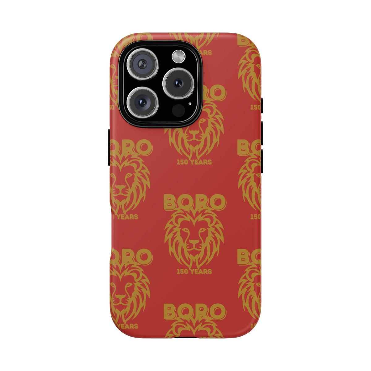 BORO Gold on red Lion Head Phone Case — Red 150 years Pattern Protective Case
