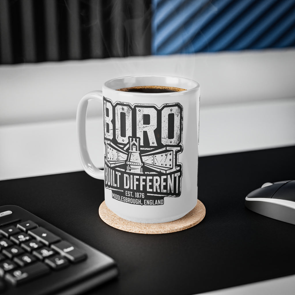 Boro Built Different Ceramic Coffee Mug — Middlesbrough Vintage Engineered Design (11oz & 15oz)