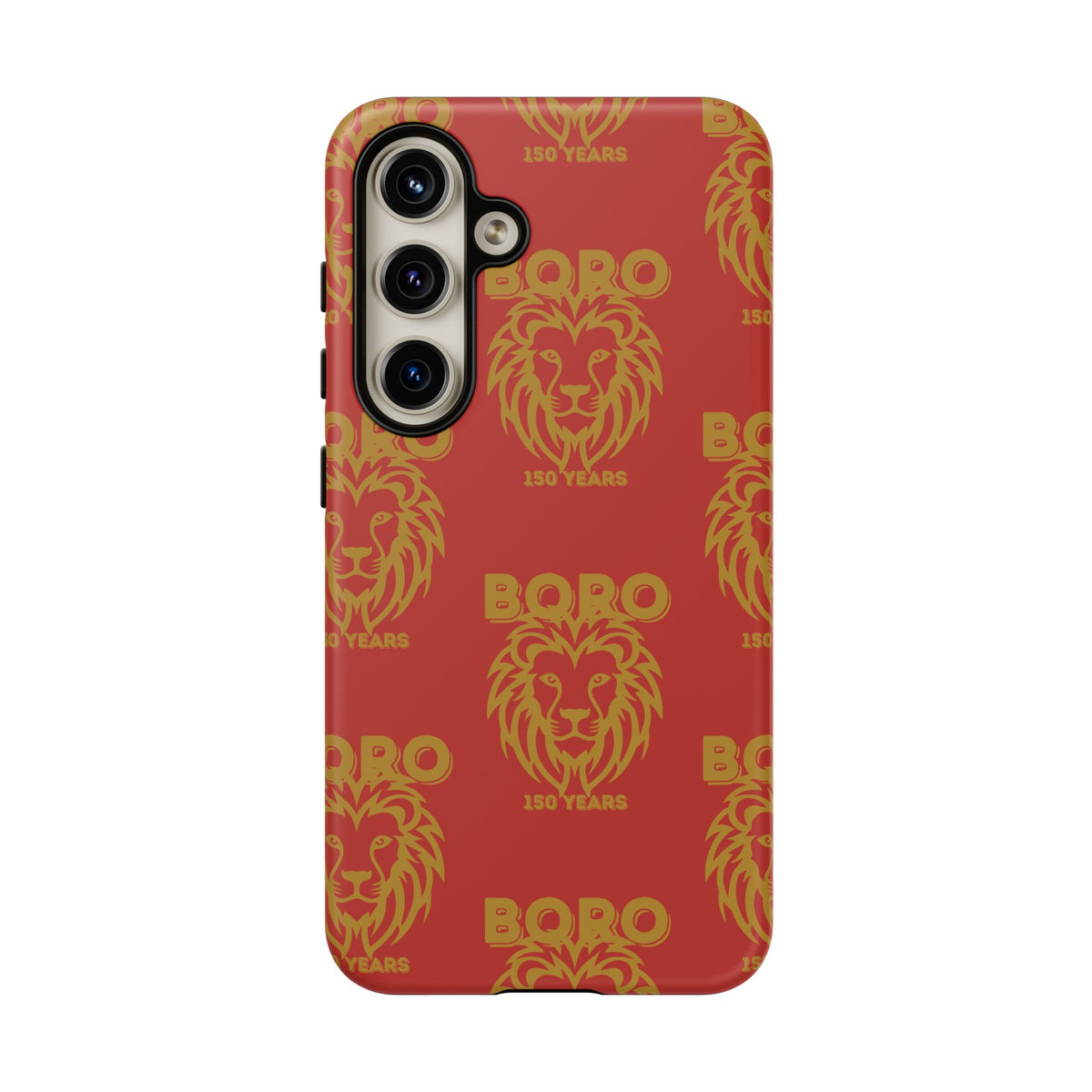 BORO Gold on red Lion Head Phone Case — Red 150 years Pattern Protective Case