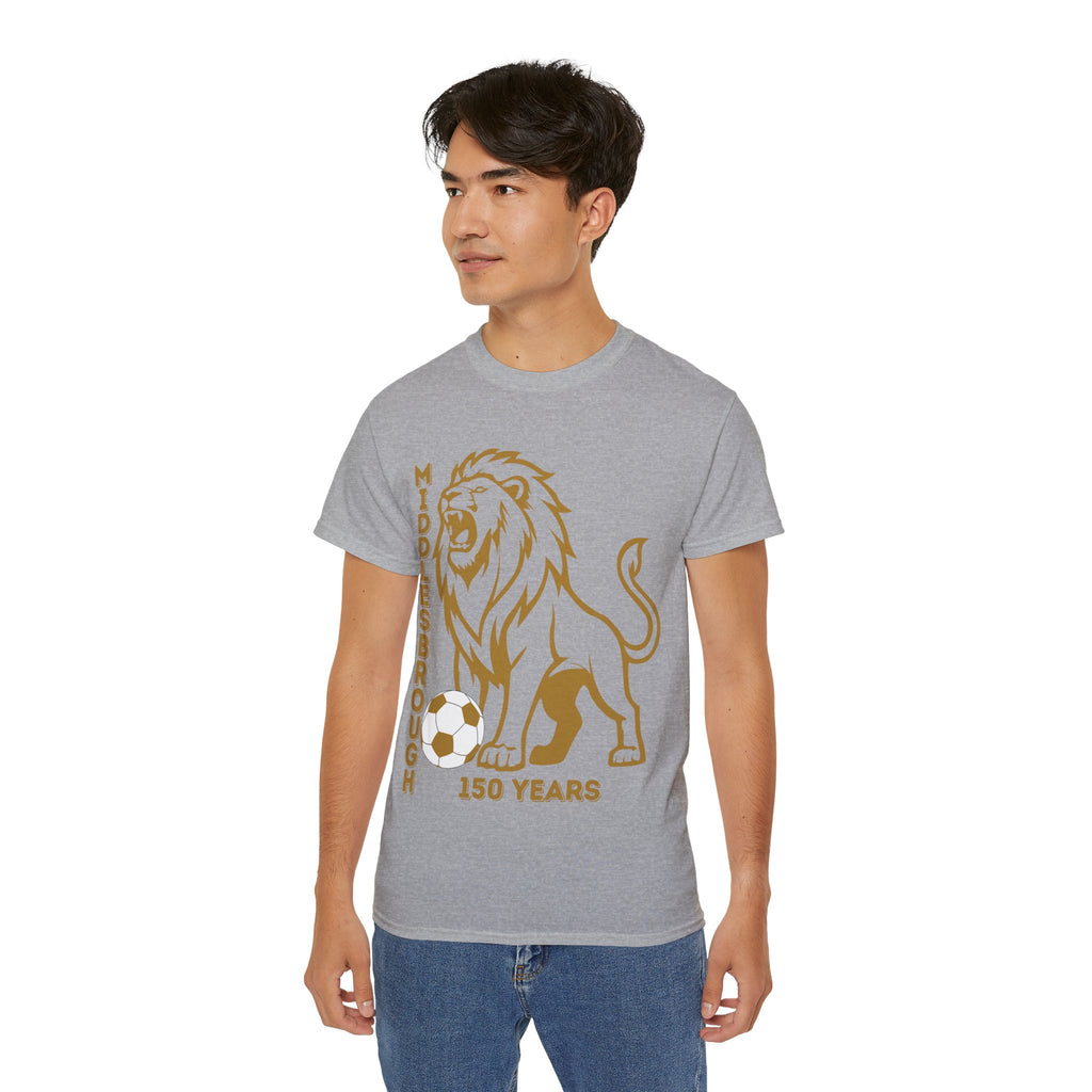 GOLD Middlesbrough 150 Years Lion Football T-Shirt